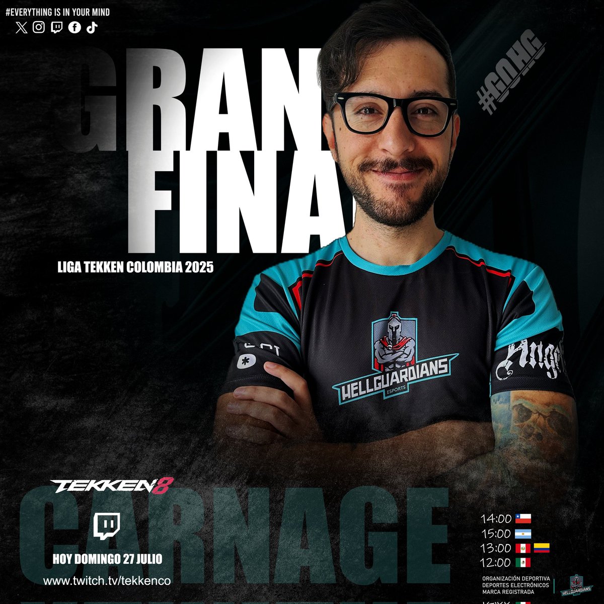 HellGuardians Esports (@hellguardianse) on Twitter photo Gran Final I Liga Tekken Colombia
¡Hoy culmina el primer semestre de la liga <a href="/TekkenColombia/">TEKKEN COLOMBIA</a> #Tekken8 Colombia 🇨🇴 con tremenda final para definir al primer campeón del año!.
Hay Stream en vivo para apoyar a nuestro Guardian "Carnage" <a href="/BrandonSTFF/">Brandon Lucas 🦆</a>
#GOHG
#Tekken8 #Gamer Gran Final I Liga Tekken Colombia
¡Hoy culmina el primer semestre de la liga <a href="/TekkenColombia/">TEKKEN COLOMBIA</a> #Tekken8 Colombia 🇨🇴 con tremenda final para definir al primer campeón del año!.
Hay Stream en vivo para apoyar a nuestro Guardian "Carnage" <a href="/BrandonSTFF/">Brandon Lucas 🦆</a>
#GOHG
#Tekken8 #Gamer