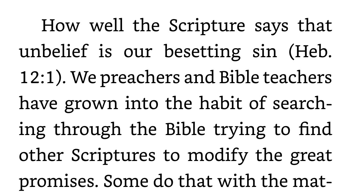 AGKoehnB's tweet image. 100% agree with John R. Rice that the besetting sin is UNBELIEF. Growing up, my Dad would point out that Moses’ sin in smiting the Rock was due to his unbelief (the Lord told him to SPEAK TO IT). Dad taught us that all sin (disobedience to a command) stemmed from unbelief.…