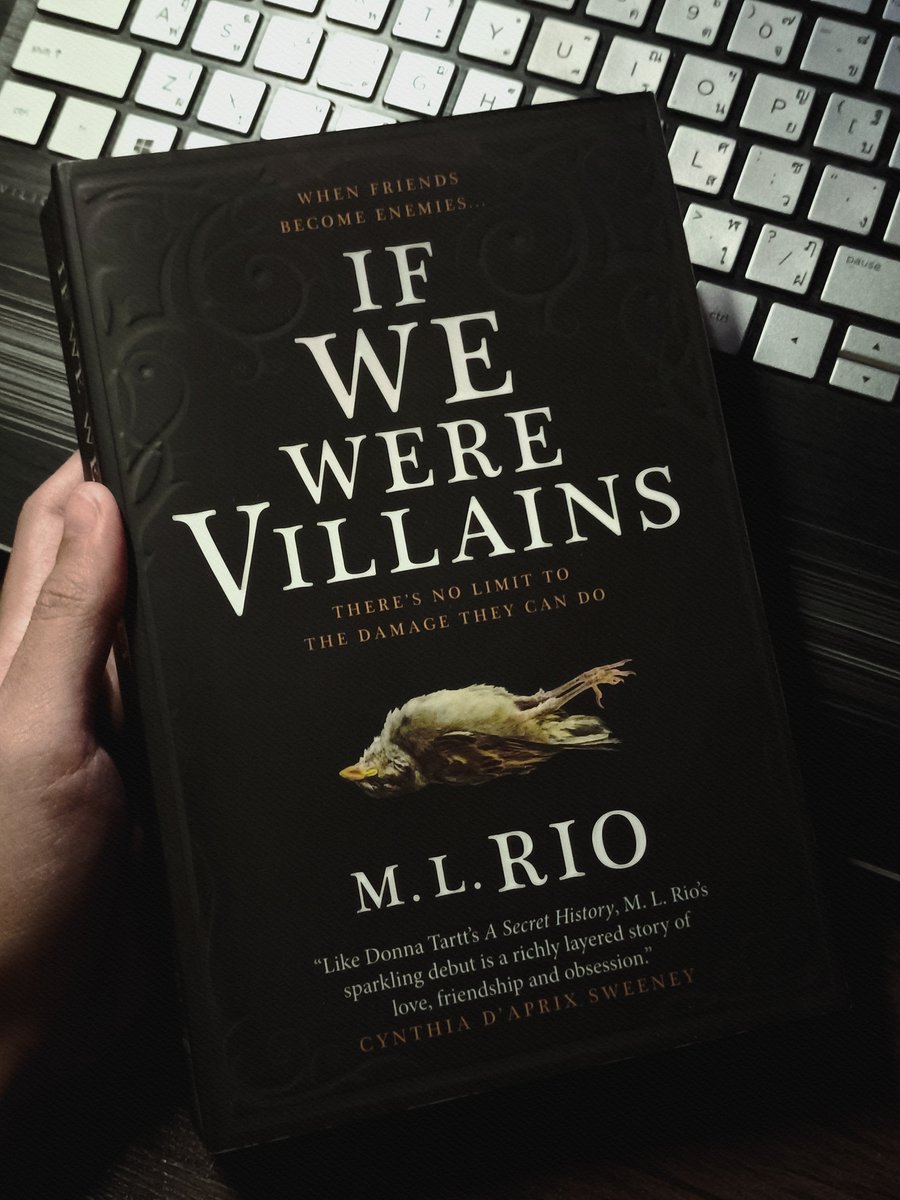 fallenparx's tweet image. pulling my copy of If We Were Villains out again cuz im gonna be rereading with the book besties next month 😈🖤