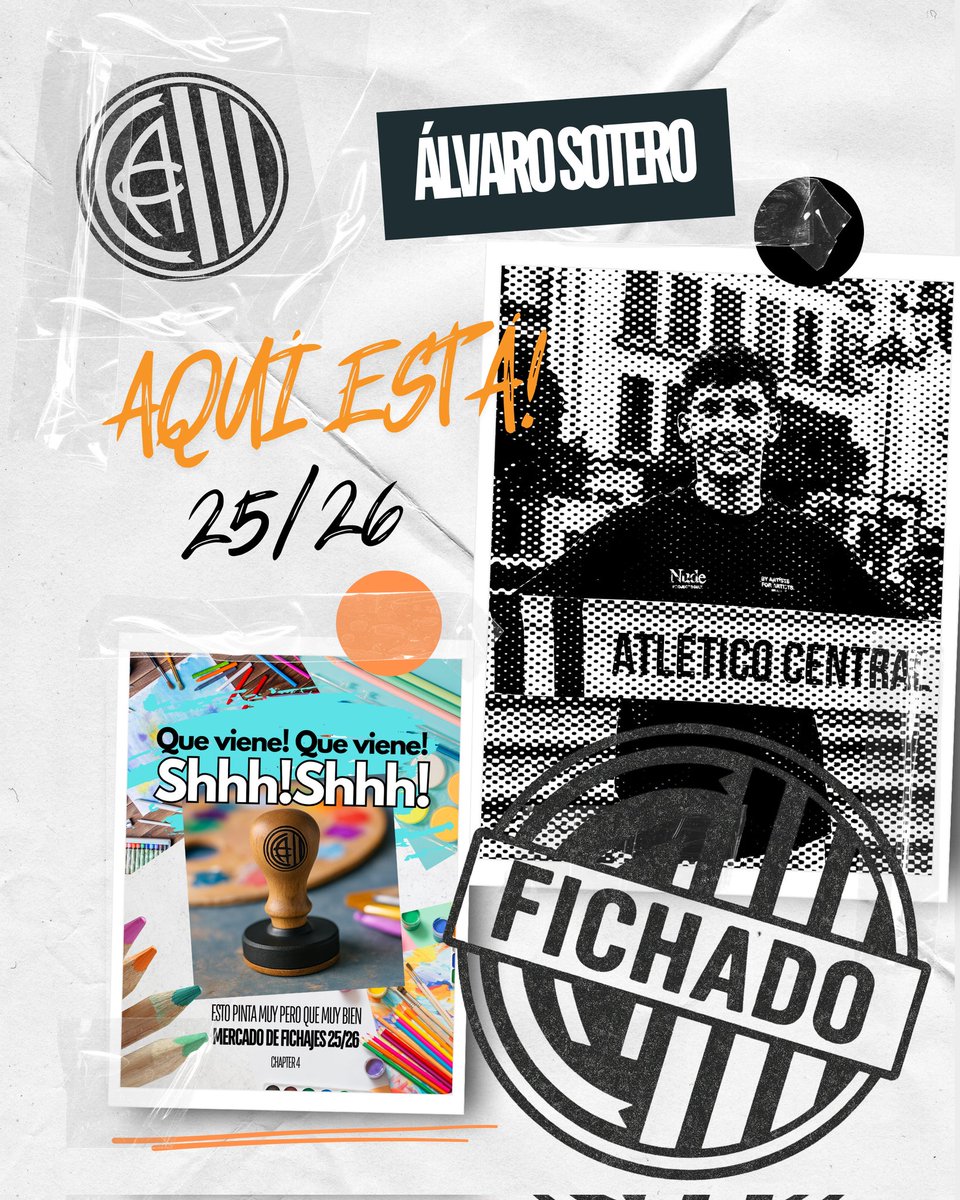 📣 OFICIAL | El #ClubAtléticoCentral y <a href="/_AlvaroBarrero/">Alvaro Sotero</a> unirán sus caminos para la temporada 25/26.

🛡️ El defensa procedente del <a href="/bollulloscf1933/">Bollullos CF</a> se convierte en el nuevo fichaje del Club ¡Aquí está, aquí está!

⚫⚪⚽