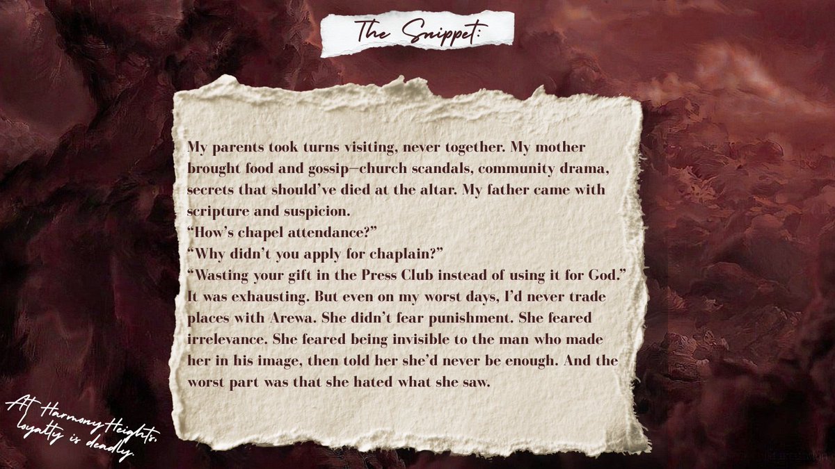 Posting this here as a "remember me?":

When a teacher confiscates a phone loaded with blackmail material and turns up dead, five mean girls at a Nigerian boarding school must survive a twisted game of secrets or be exposed, one by one

#agentguide #WritingCommunity #LitAgents