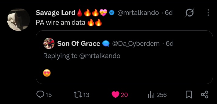 Boss see it, your PA didn't credit me since then