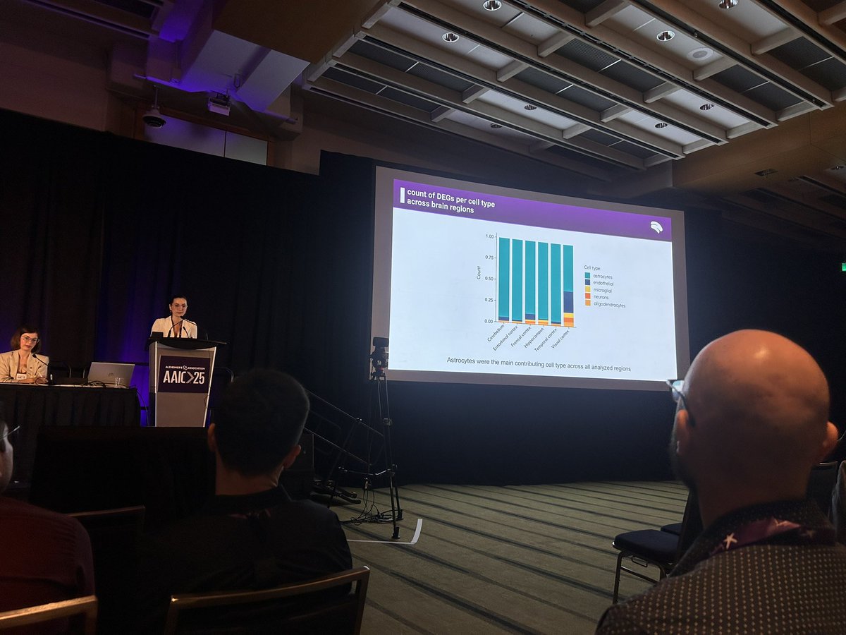 <a href="/aGabbsMB/">Gabriela</a> brilliantly showcasing how astrocyte states shape vulnerability or resilience to Alzheimer’s disease at #AAIC25 ⭐️🌟✨🧠 <a href="/zimmerneurolab/">Zimmer Lab</a>