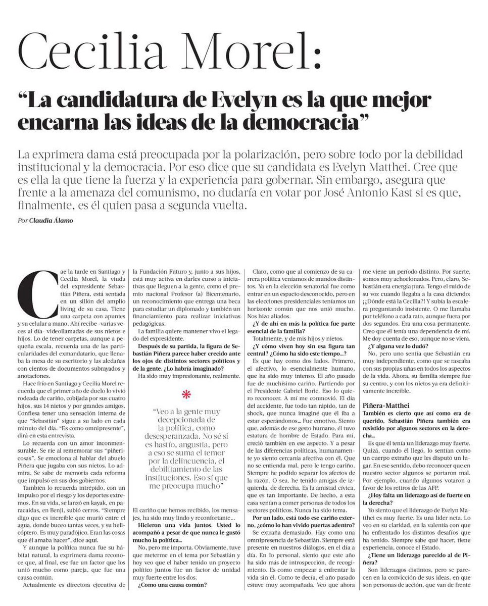 cbarriaz's tweet image. Querido diario;
Nuestra ex primera Dama, siempre una Dama.
Para ella y muchos... Chile está primero.
Unión!
Levántate Chile 🇨🇱
Tenemos muy buenos candidatos!
@ceciliamorel