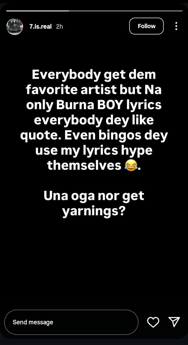Samue69672Peter's tweet image. Burna boy on iG