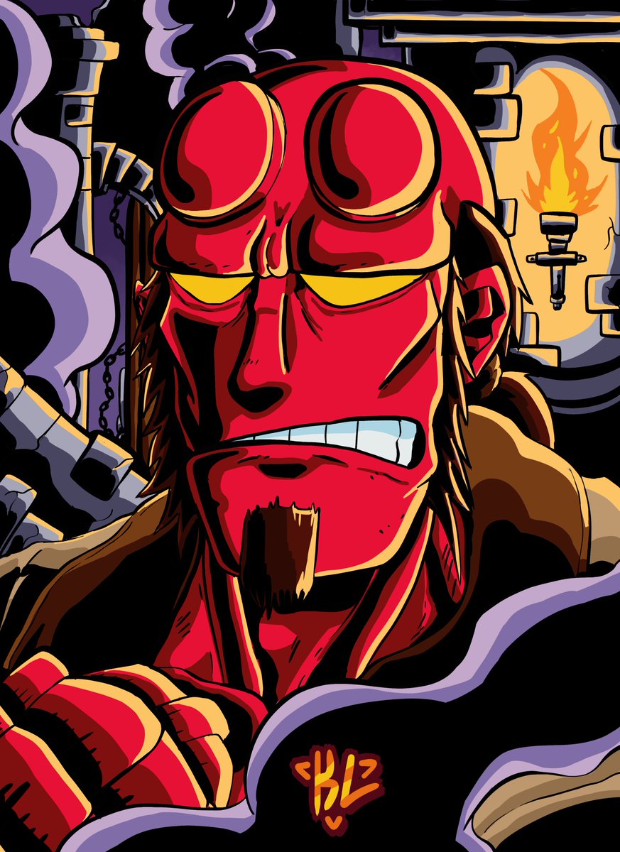 KnightLineArt's tweet image. Hellboy drawing I did.