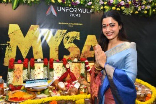 FridayCinemaOrg's tweet image. #RashmikaMandanna 
At #Mysaa pooja!

@iamRashmika