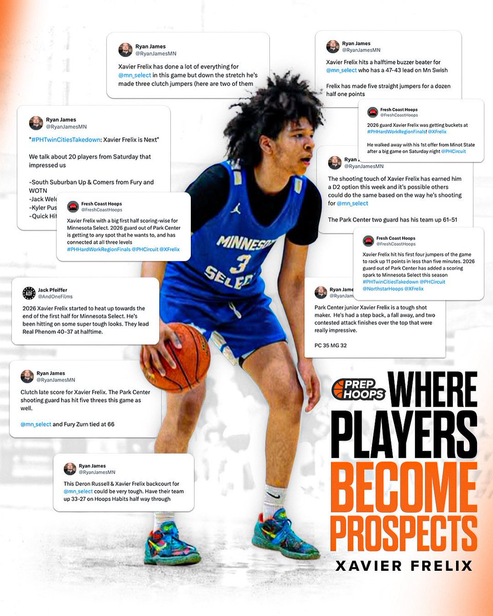 Prep Hoops 🏀 (@prephoops) on Twitter photo 2026 guard Xavier Frelix of <a href="/mn_select/">Minnesota Select Basketball</a> is up next after a huge summer on the Prep Hoops Circuit‼️
More: prephoops.com/player/xavier-… 2026 guard Xavier Frelix of <a href="/mn_select/">Minnesota Select Basketball</a> is up next after a huge summer on the Prep Hoops Circuit‼️
More: prephoops.com/player/xavier-…