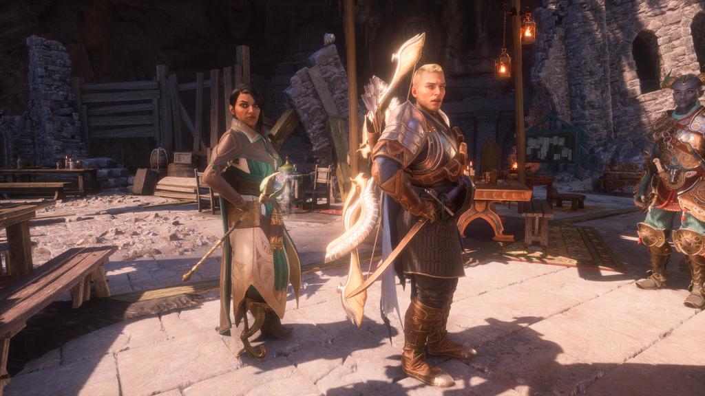 n7roxx's tweet image. Idk what they were doing. Probably judging something unhinged dear isabella said 🤣 #DragonAgeTheVeilguard #neverook #nevegallus