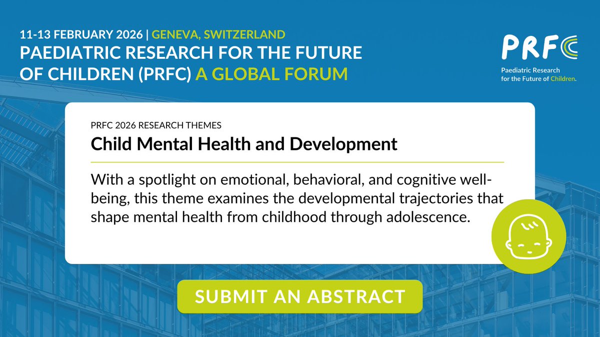 ESPR_ESN's tweet image. Join us at #PRFC2026 with @SocPedResearch. Key themes:
🧬Precision Medicine & Novel Therapies
📊Big Data in Pediatric Research
🧠Child Mental Health & Development
👶Early Life Determinants of Health
🌍Global Pediatric Research
Submit abstracts by 31.07: prfc-forum.org