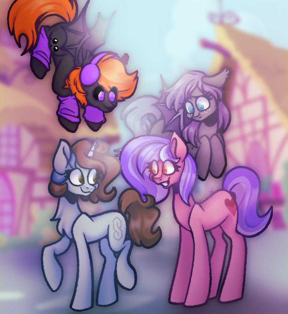 SakiX071's tweet photo. mlp mass attack for @/attack-helicopter, @DeWolfAbi, @lehttiss and @its_aleths !! #artfight #artfight2025 https://t.co/qG0ZVYti6A
