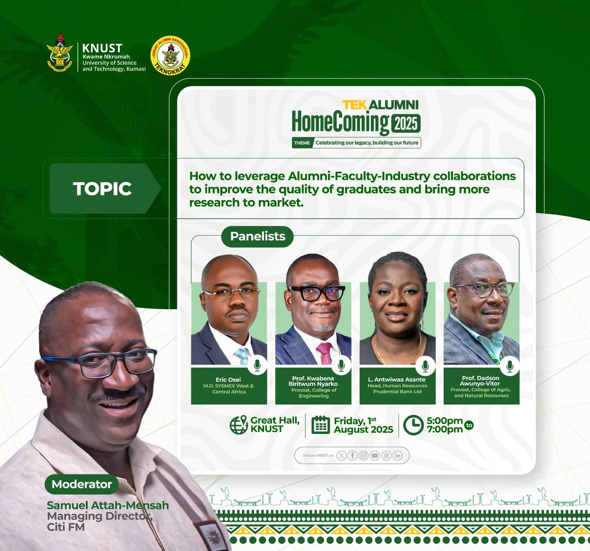 Knust360vibes's tweet image. The alumni network is vast. Now it’s time to activate it. Let’s talk systems, not just sentiments.
#TekAlumniHomecoming