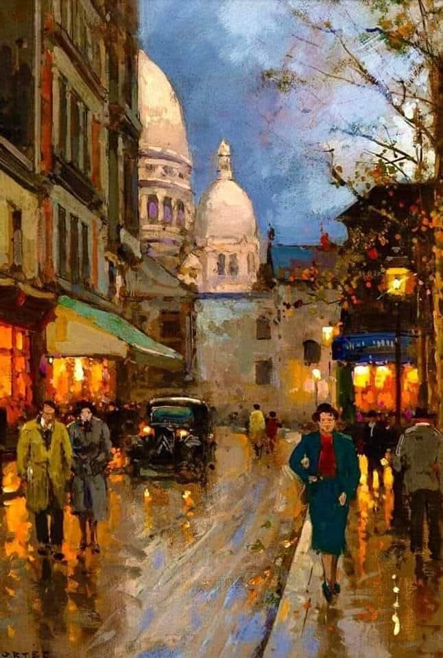 🎨 Édouard Cortès. 
Place du Tertre, Montmartre 
Paris France Painting