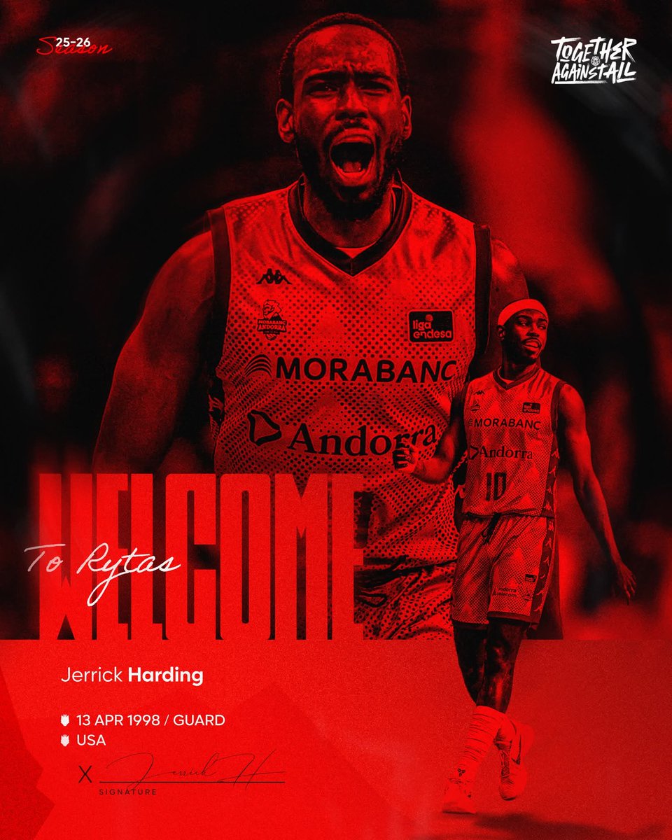 Alex_ReyesIB's tweet image. 🇱🇹 JERRICK HARDING ya es jugador del Rytas Vilnius.

El escolta, ex de Morabanc Andorra y BAXI Manresa, pone rumbo al equipo lituano, con quien jugará en BCL.

ℹ️ 20 puntos, 2.2 rebotes y 1.8 asistencias en ACB.