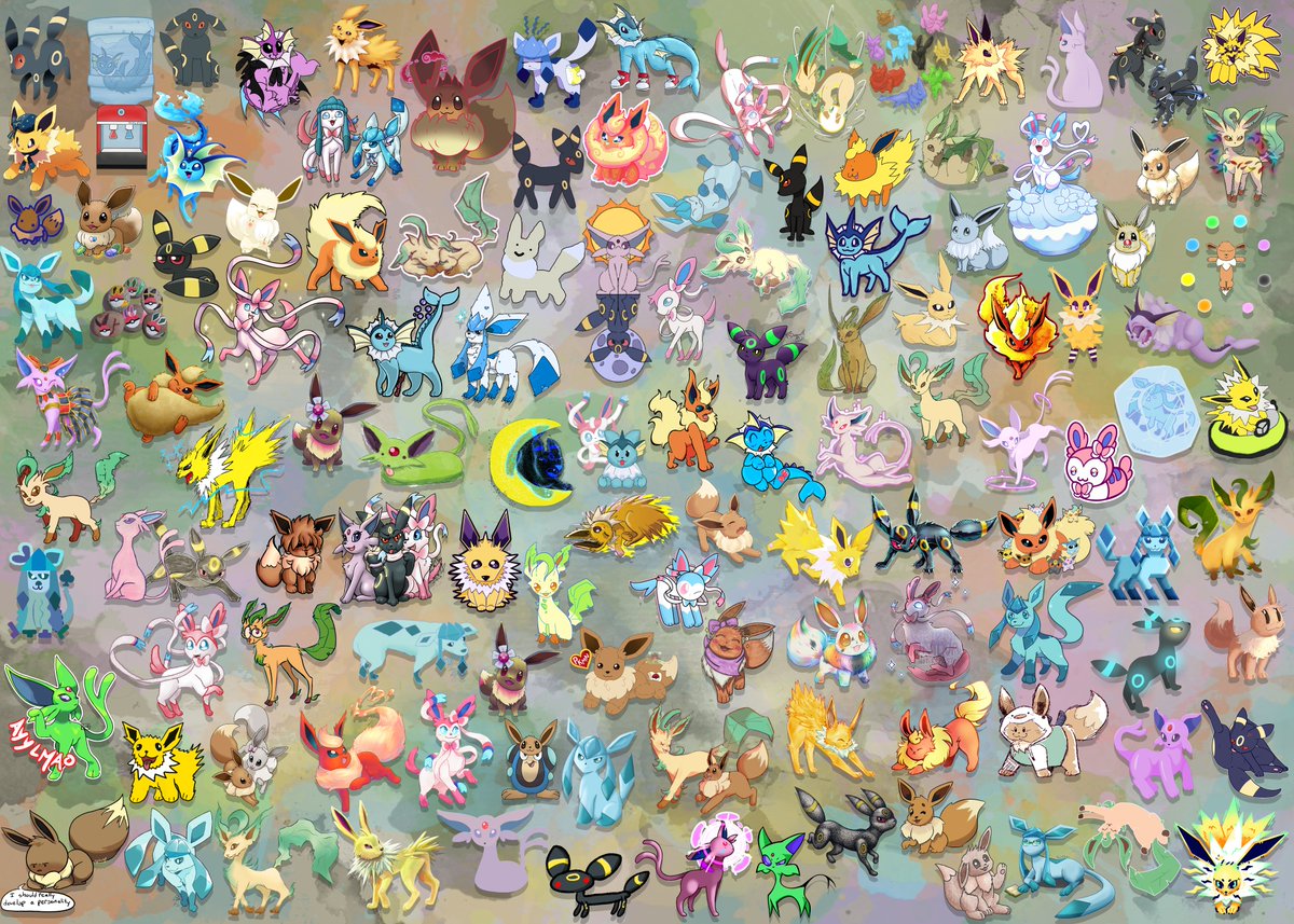 The Eeveelution collab is here!
Thank you to the 100+ artists that came together for this one! So many great pieces are in here!
Special thanks to Ashley Nichols for helping to promote this one, this is officially our second largest mini collab!

Credits and other links below!