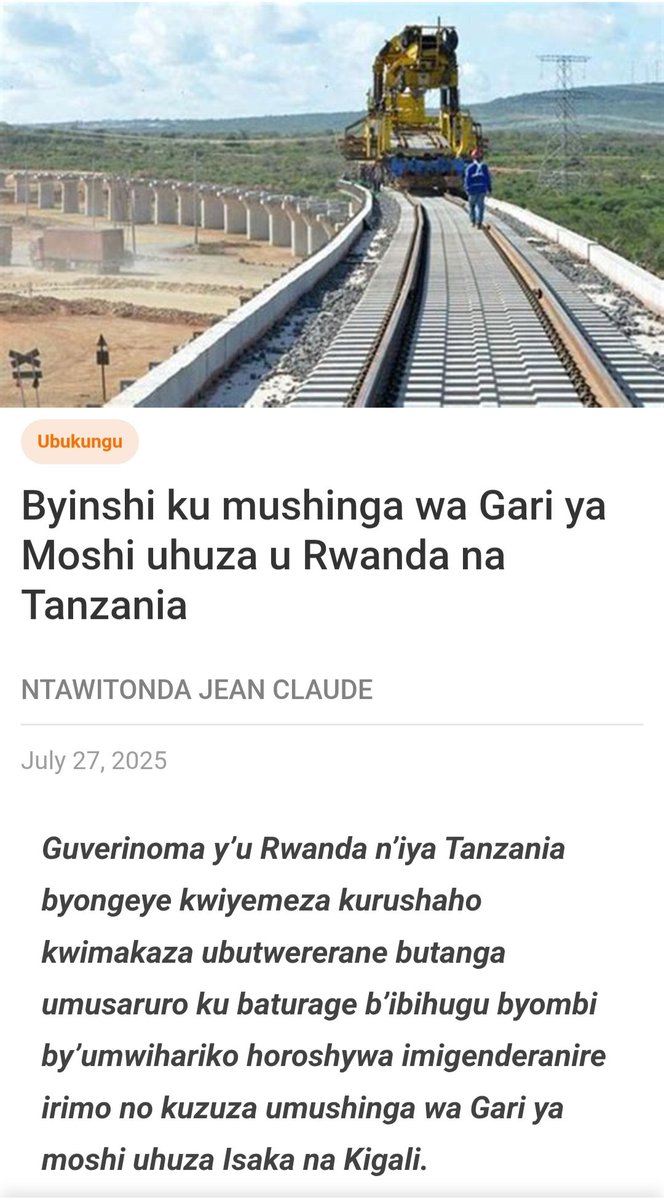 SamKabera's tweet image. Dore imishinga migari twiteze kuri Minisiteri y'Ibikorwaremezo iyobowe na @Dr_JimmyGasore hamwe na @Jadouwihanganye Ir byahamye
1. Ikibuga cy'indege cya Kigali (Bugesera)
2. Gare ya Nyabugogo
3. Umuhanda wa Gari ya Moshi Tanzania(Isaka)- Rwanda (Kigali),
Twongeyemo n'amazi abura