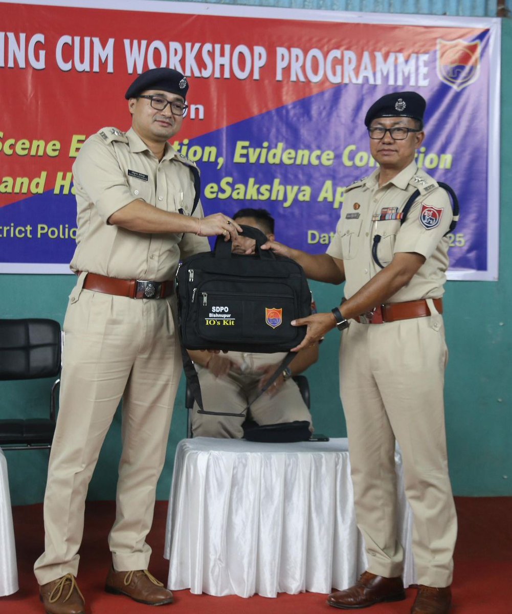 manipur_police's tweet image. On 26.07.2025, Manipur Police, in collaboration with the Directorate of Forensic Sciences, Manipur, organized a training cum workshop program at District Headquarters, Bishnupur with the objective of enhancing the practical skills of police personnel in crime scene examination,…