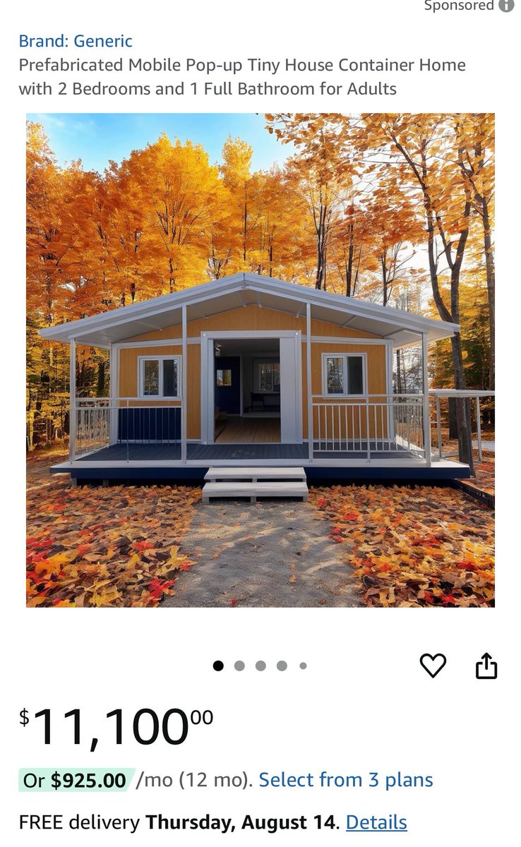 JustAFamilyMan_'s tweet image. This might be a more affordable way of putting a few cottages on land you own for elderly family members. Shoutout to Amazon. Harkens back to the old Sears catalog days.