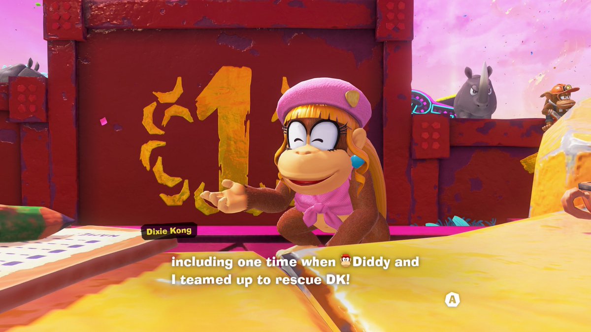 Her design in this game is adorable, she is so expressive. 🥹

And a massive W for the DKC2 reference 😍
#DonkeyKongBananza
