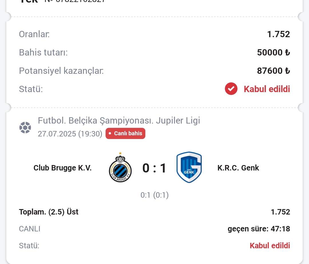 Toplam 2,5 gol üst: 1.75

50.000tl 👉🏻 87.600tl ⏳