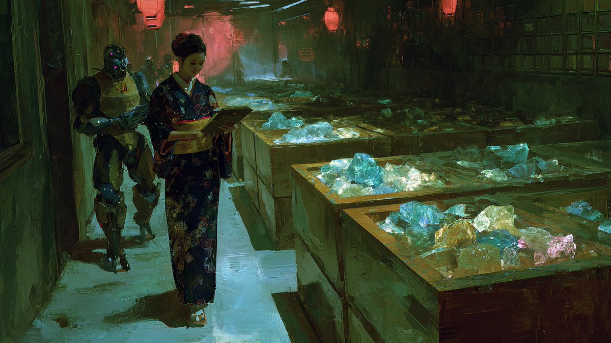 Neocept_Design's tweet photo. From mine to market—gems travel through warehouses with robotic precision. In NeoTokyo, even logistics sparkle. https://t.co/vcHIsde7nv