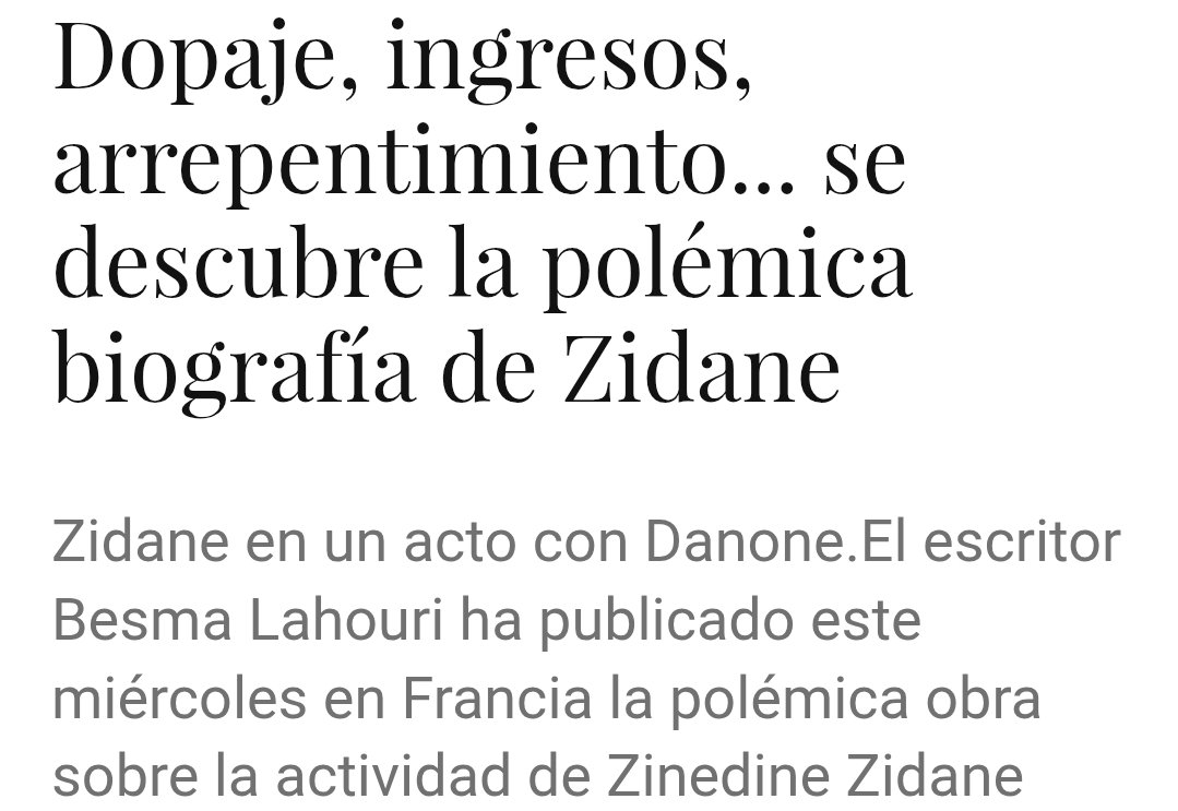 Sakai967's tweet image. ¿Os acordáis cuando el ídolo madridista Zinedine Zidane confesó en su autobiografía que se saltaba controles antidopaje? 💉