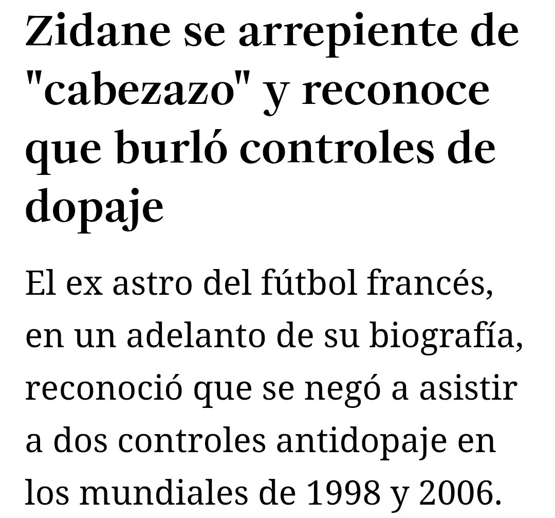 Sakai967's tweet image. ¿Os acordáis cuando el ídolo madridista Zinedine Zidane confesó en su autobiografía que se saltaba controles antidopaje? 💉