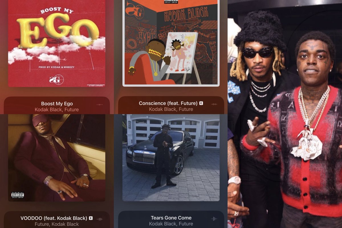 icantrapforever's tweet image. SLEPT ON DUO’s 💤
1. Future x Kodak Black
All songs are officially released. Boost My Ego and Tears Gone Come only on YT tho. Go check it, peak music.