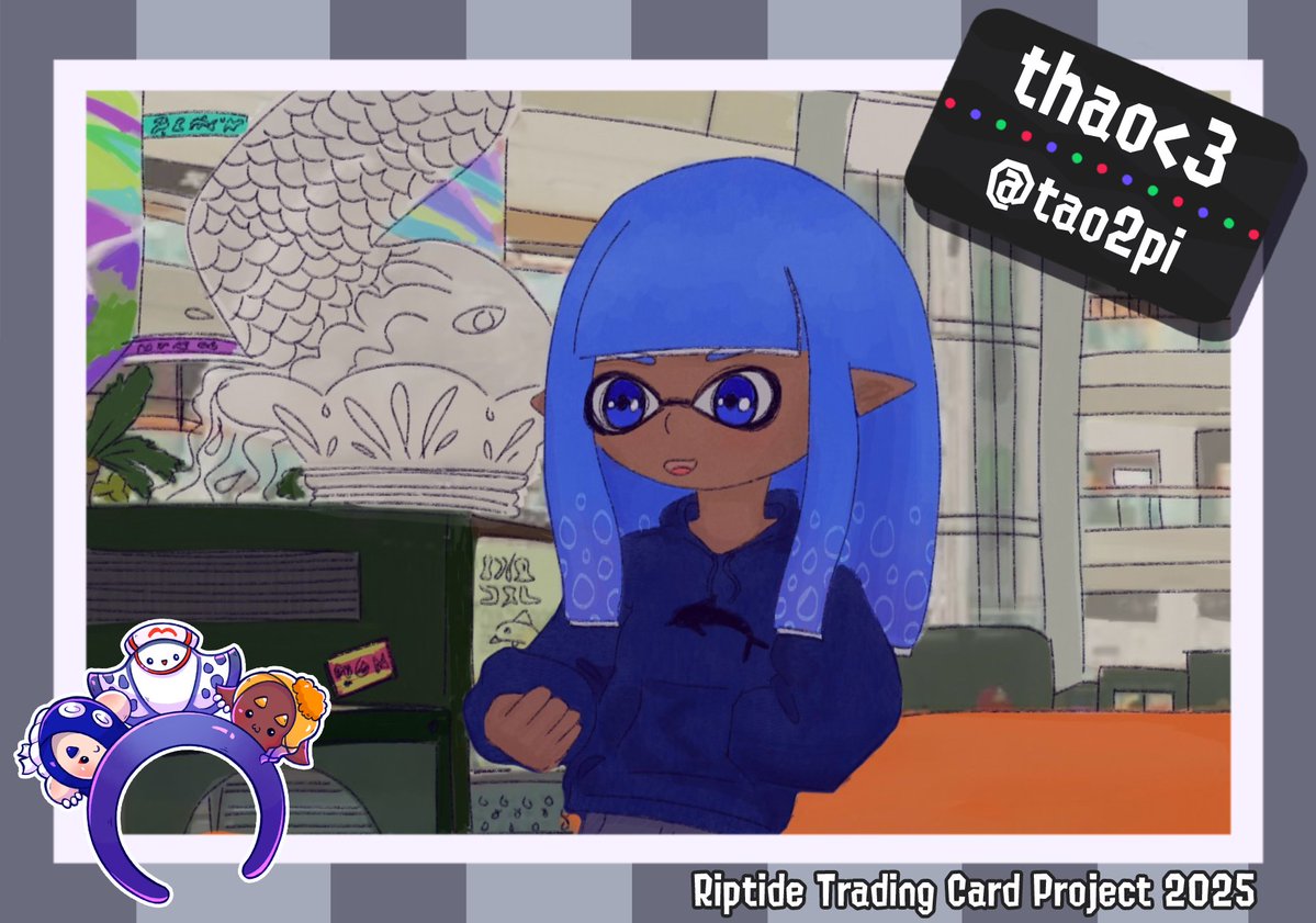 splatLANart's tweet image. Next up is @taoyung3!
"I'm elated to be an artist this year. I HIGHLY recommend collecting the cards. It's a great way to meet artists and conversate, happy hunting y'all &lt;3"
This event is a great way to talk to artists. Talk to Thao by getting her card at Riptide!β€οΈ
