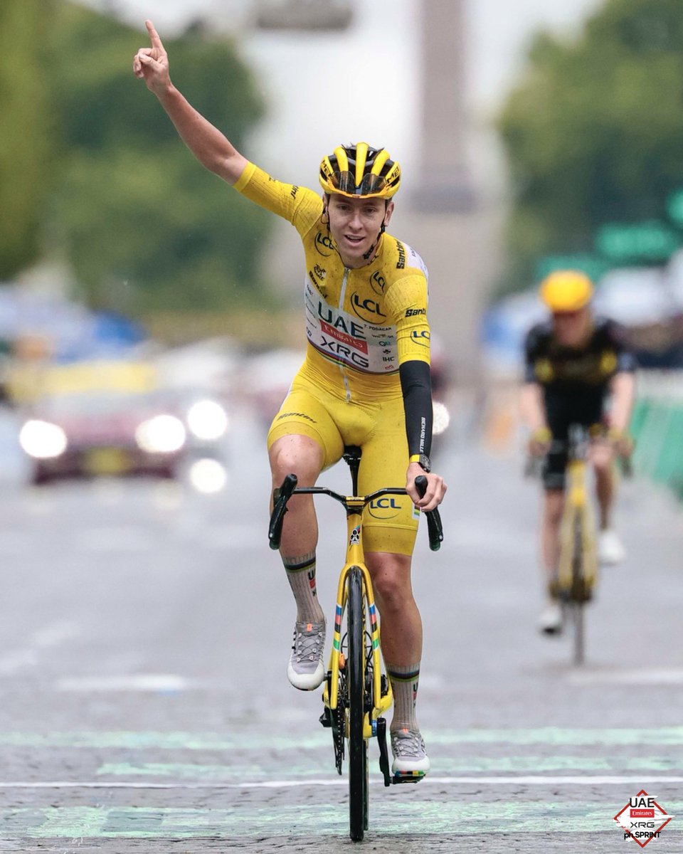 @UAE-TeamEmirates (@teamemiratesuae) on Twitter photo 🏆🏆🏆🏆
4x Tour de France winner, <a href="/TamauPogi/">Tadej Pogačar</a> 🇫🇷
Thanks for the show, champion 💛 #WeAreUAE 🏆🏆🏆🏆
4x Tour de France winner, <a href="/TamauPogi/">Tadej Pogačar</a> 🇫🇷
Thanks for the show, champion 💛 #WeAreUAE