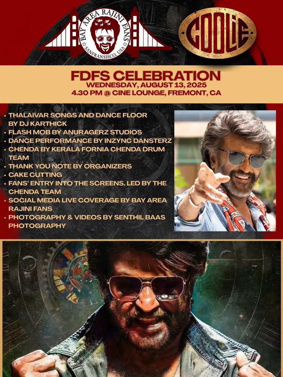 Chrissuccess's tweet image. #Coolie Mega Fans FDFS Celeberation in the USA👌🔥