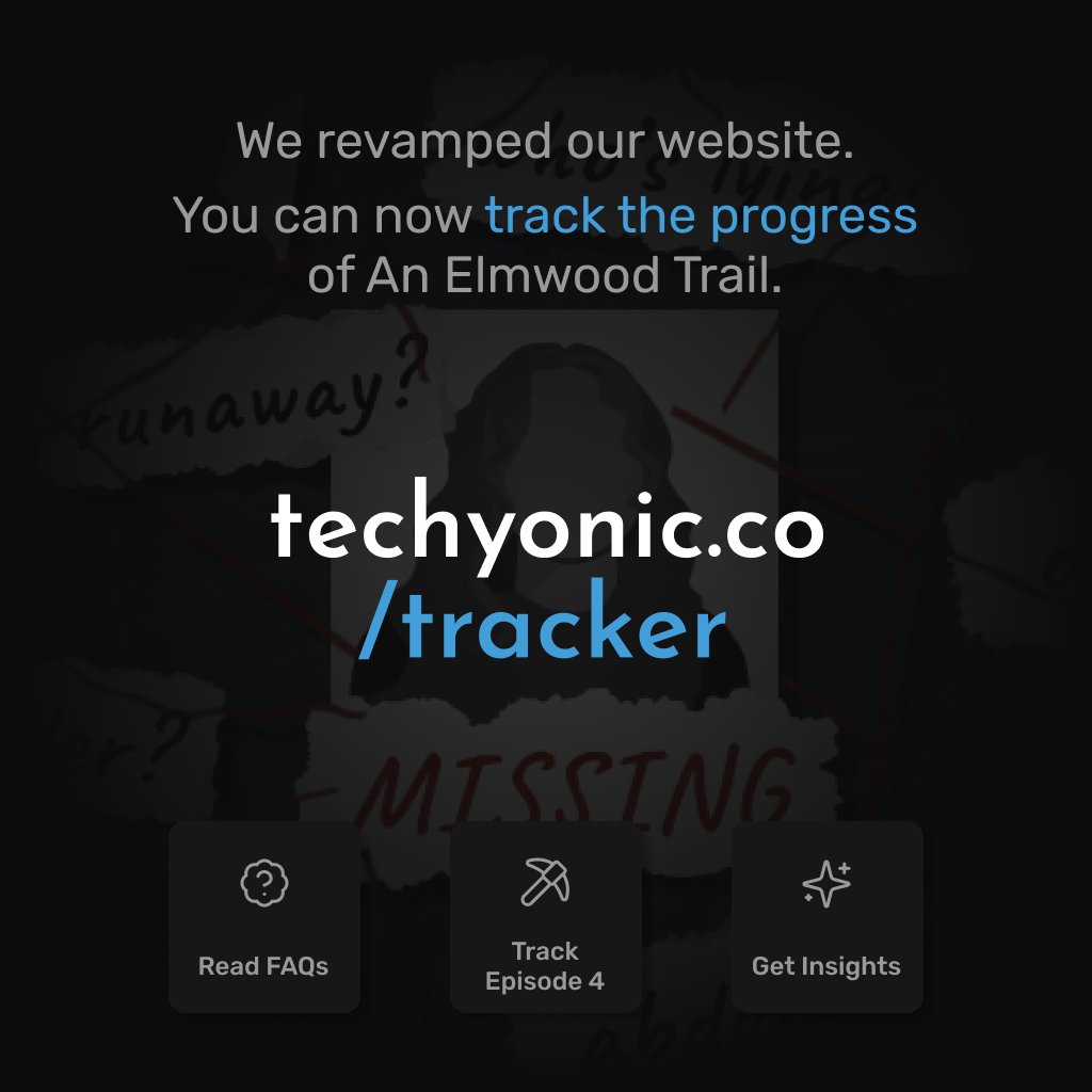 We have revamped our website and added a progress tracker.  

Visit: techyonic.co/tracker