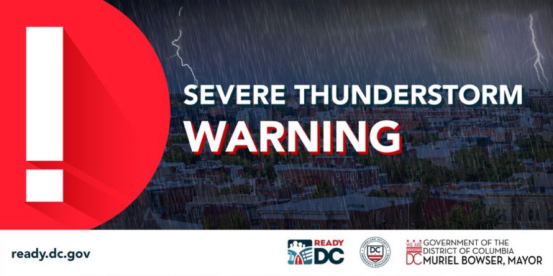 .<a href="/NWS_BaltWash/">NWS Baltimore-Washington</a> has issued a Severe Thunderstorm Warning for parts of DC until 2:30PM.