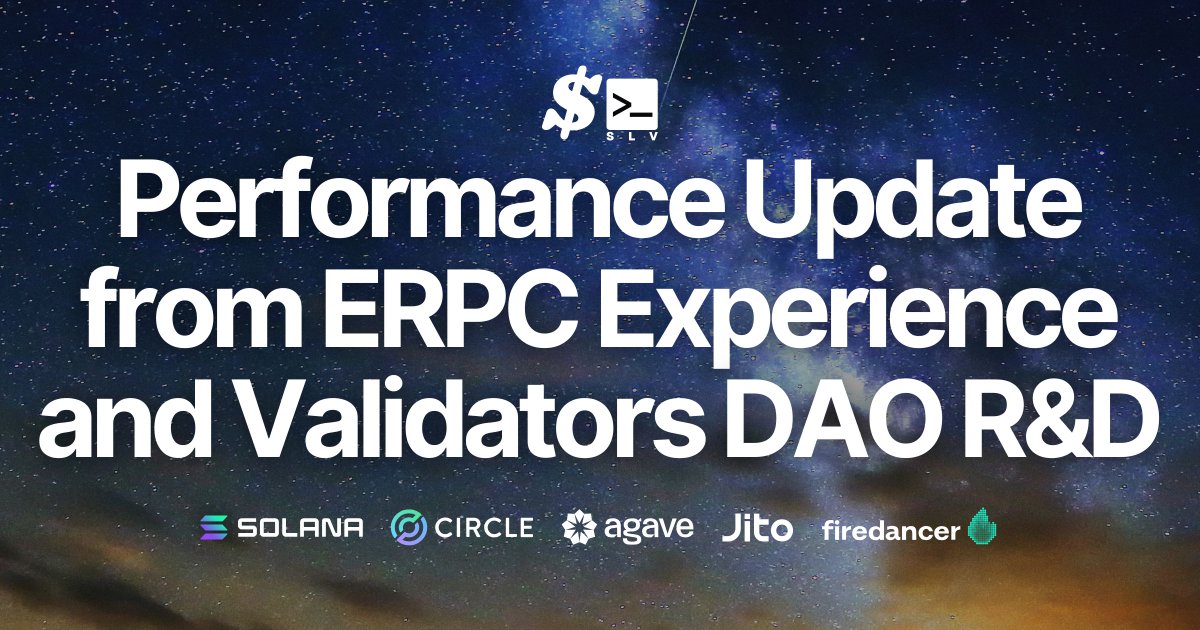 SLV has just released its latest open-source update, sharing performance optimization settings developed through real-world operational experience from Solana ERPC and extensive R&amp;D by Validators DAO.

The new settings target peak performance, especially optimized for the