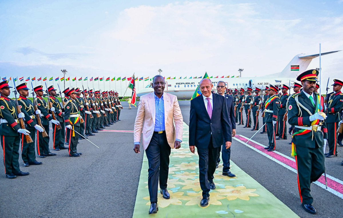 BiancaNaom1's tweet image. President William Ruto has arrived in Addis Ababa, Ethiopia, for SECOND UN FOOD SYSTEMS SUMMIT STOCKTAKE (UNFSS+4). Received by Ethiopian Deputy Prime Minister Temesgen Tiruneh,