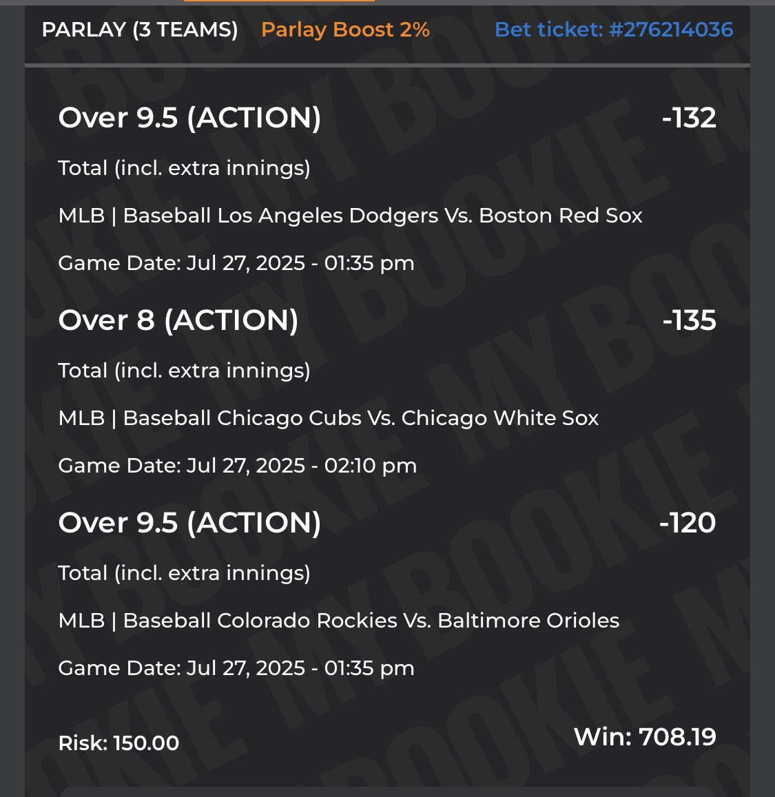 Sunday Funday Baseball is the very best. Time to cash some tickets today - take these 3, sit back and enjoy. Give me a ❤️, a comment and be entered into drawing on Tuesday for $100 gift certificate to Amazon. 

Dodgers-Red Sox O 9.5 runs
Cubs-White Sox 0 8 runs
Orioles-Rockies O