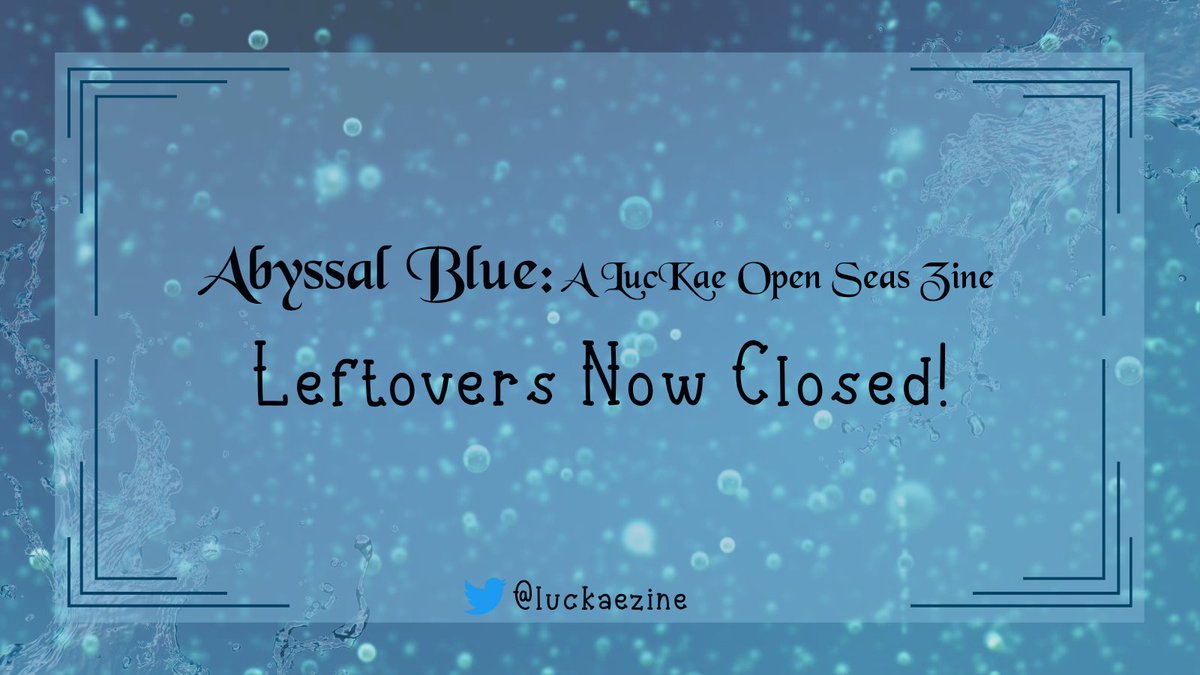 🌊 Abyssal Blue Leftovers Now Closed!🌊

Abyssal Blue leftovers are now closed!!

Thank you to all who have ordered! Be on the lookout for digital orders coming soon.