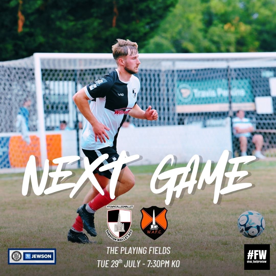 Shepton Mallet AFC (@mallet_afc) on Twitter photo Join us for Tuesday night football under the lights at The Playing Fields ๐๏ธ
After a great start on Saturday, weโre back in action!
๐ <a href="/Wellington_AFC/">Wellington AFC</a>
๐ข 7:30PM KO
๐๏ธ ยฃ8 Adults | ยฃ5 Conc.
๐ The Playing Fields
๐ Sponsors - South West Schoolwear
<a href="/_WesternLeague_/">Western League</a> <a href="/swsportsnews/">South West Sports News</a> Join us for Tuesday night football under the lights at The Playing Fields ๐๏ธ
After a great start on Saturday, weโre back in action!
๐ <a href="/Wellington_AFC/">Wellington AFC</a>
๐ข 7:30PM KO
๐๏ธ ยฃ8 Adults | ยฃ5 Conc.
๐ The Playing Fields
๐ Sponsors - South West Schoolwear
<a href="/_WesternLeague_/">Western League</a> <a href="/swsportsnews/">South West Sports News</a>