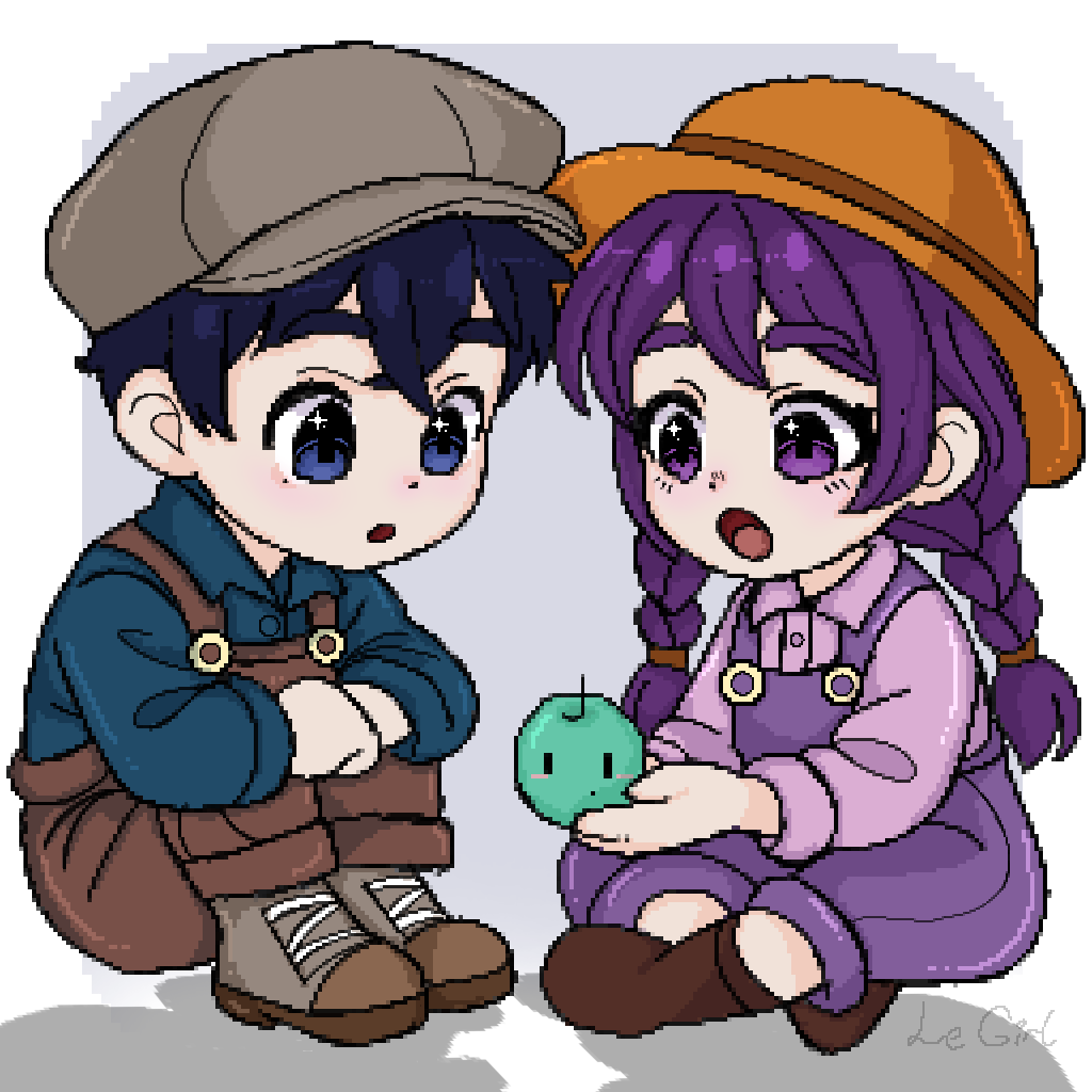 HowlingNeko's tweet image. Been quite hooked onto Stardew Valley, playing it alot lately together w/ Lรจ girl ๐ฅฐ I have so much fun and enjoy it alot!!
Here's an adorable pixel artwork of our characters!! ๐
๐จ ~ Lรจ girl