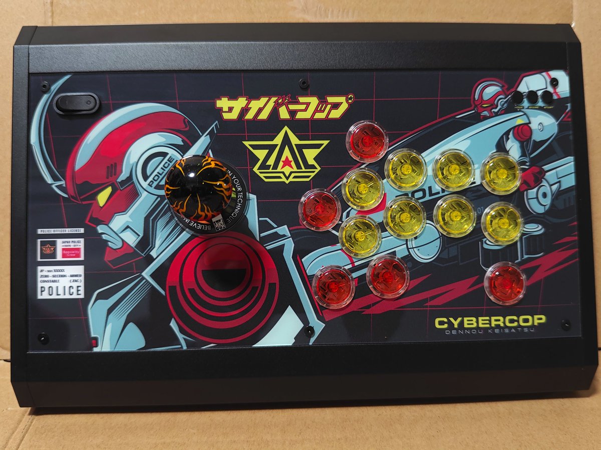MadGuyver's tweet photo. My new Fightstick "Cybercop Jupiter"

Akecon : DRMFTG JS by @DRMFTG_JP 
Buttons : Flashtap Silent by @Flexigear
Balltop : Flame 🔥 Balltop by @hV2RuEkGhHU9Jqf
Dustwasher : @murakumo_arts

#akecon #fightstick #cybercop #cybercopjupiter #tokusatsu
#Jupiter https://t.co/WrtNcyOBWM
