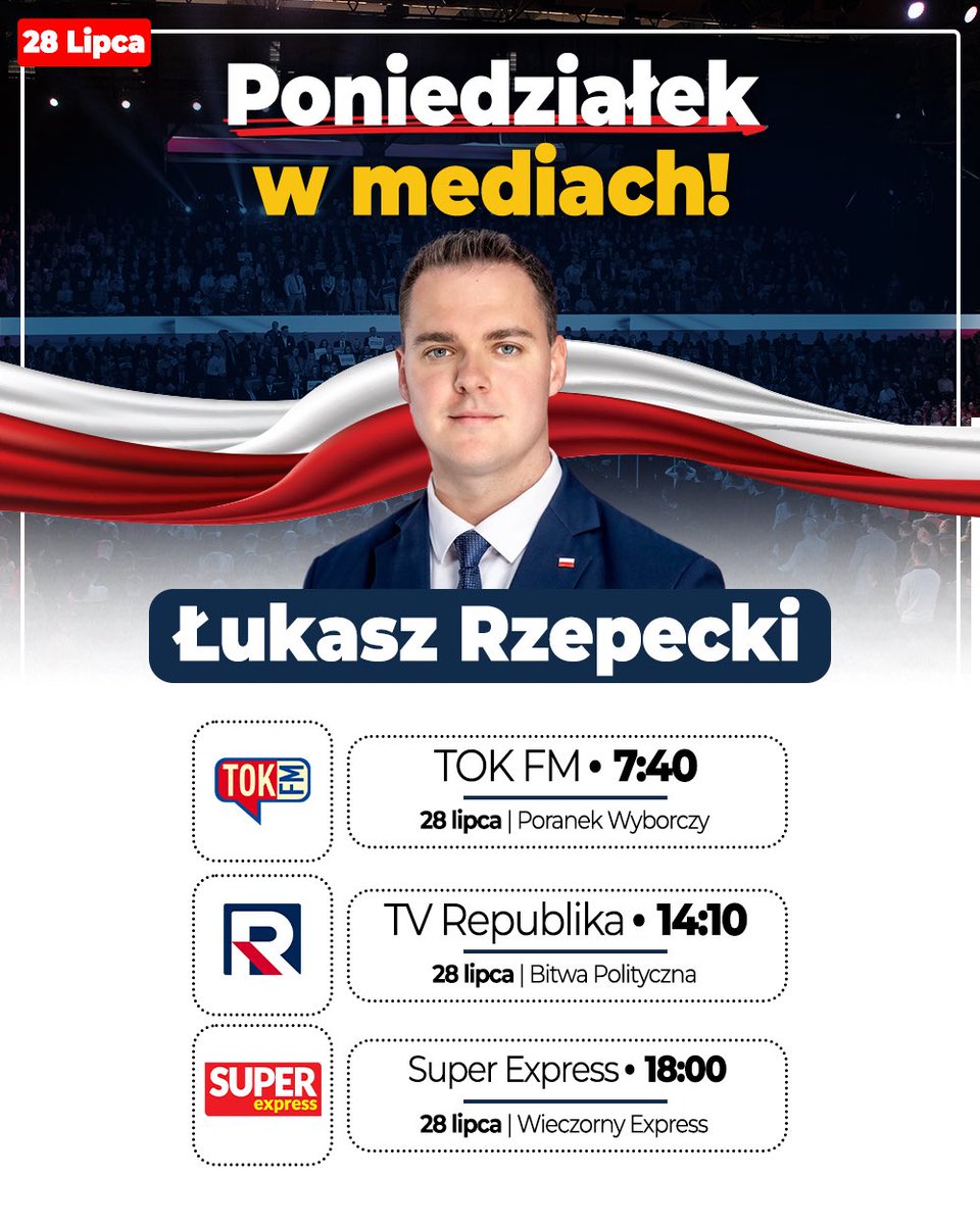 RzepeckiLuki's tweet image. A już jutro widzimy się i słyszymy w @Radio_TOK_FM @RepublikaTV i @se_pl
🙂🔥