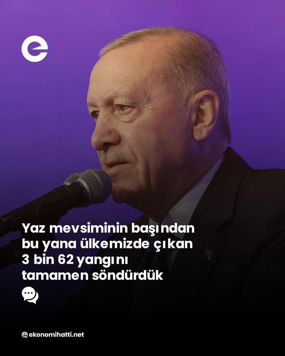 ⭕️ Cumhurbaşkanı Erdoğan: Yaz mevsiminin başından bu yana ülkemizde çıkan 3 bin 62 yangını tamamen söndürdük