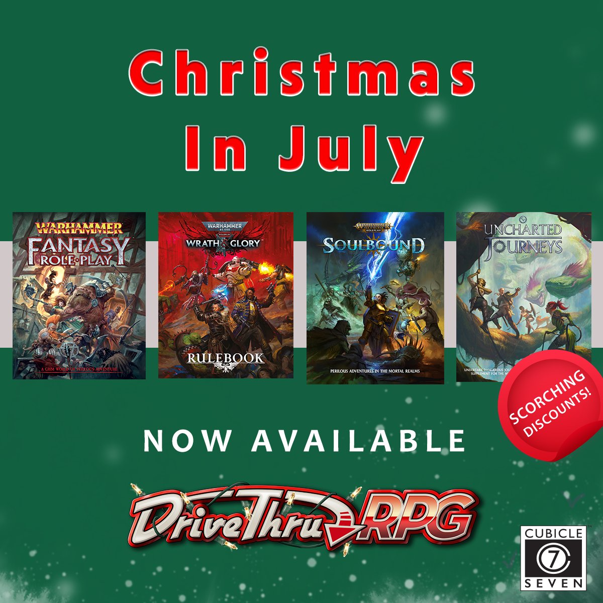 cubicle7's tweet image. 🎄Christmas in July summer sale @DrivethruRPG! 🎉ENDING SOON! 

Get big discounts on Cubicle 7 titles like Warhammer Fantasy, Wrath &amp;amp; Glory, Vault 5e, Imperium Maledictum…and so much more! 

drivethrurpg.com/en/publisher/5…+

#warhammerfantasy #warhammer40k #vault5e #ttrpgs #drivethrurpg
