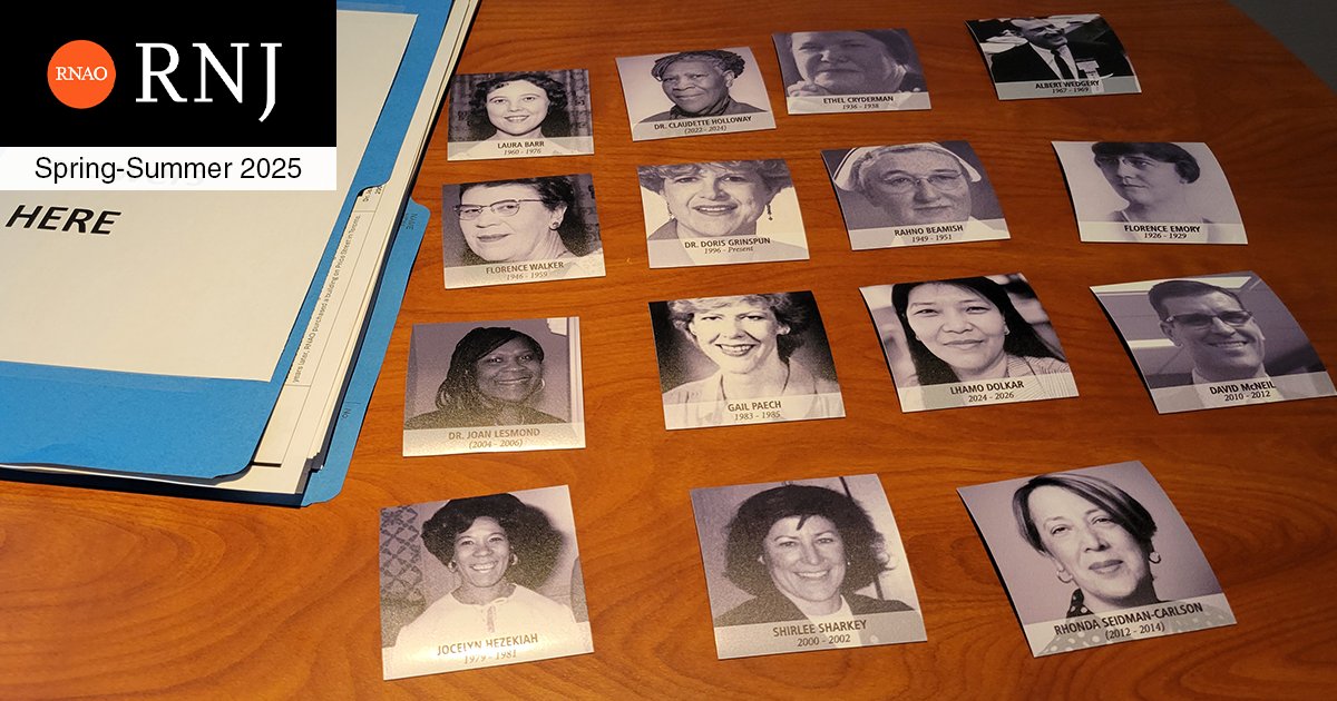 Take a walk into the past and learn about some of RNAO’s earliest presidents and executive directors. An interactive quiz about these influencers and change-makers is available in the latest issue of #RNJ: RNJ.RNAO.ca/feature/test-y…

Not a member? Join.RNAO.ca to take the