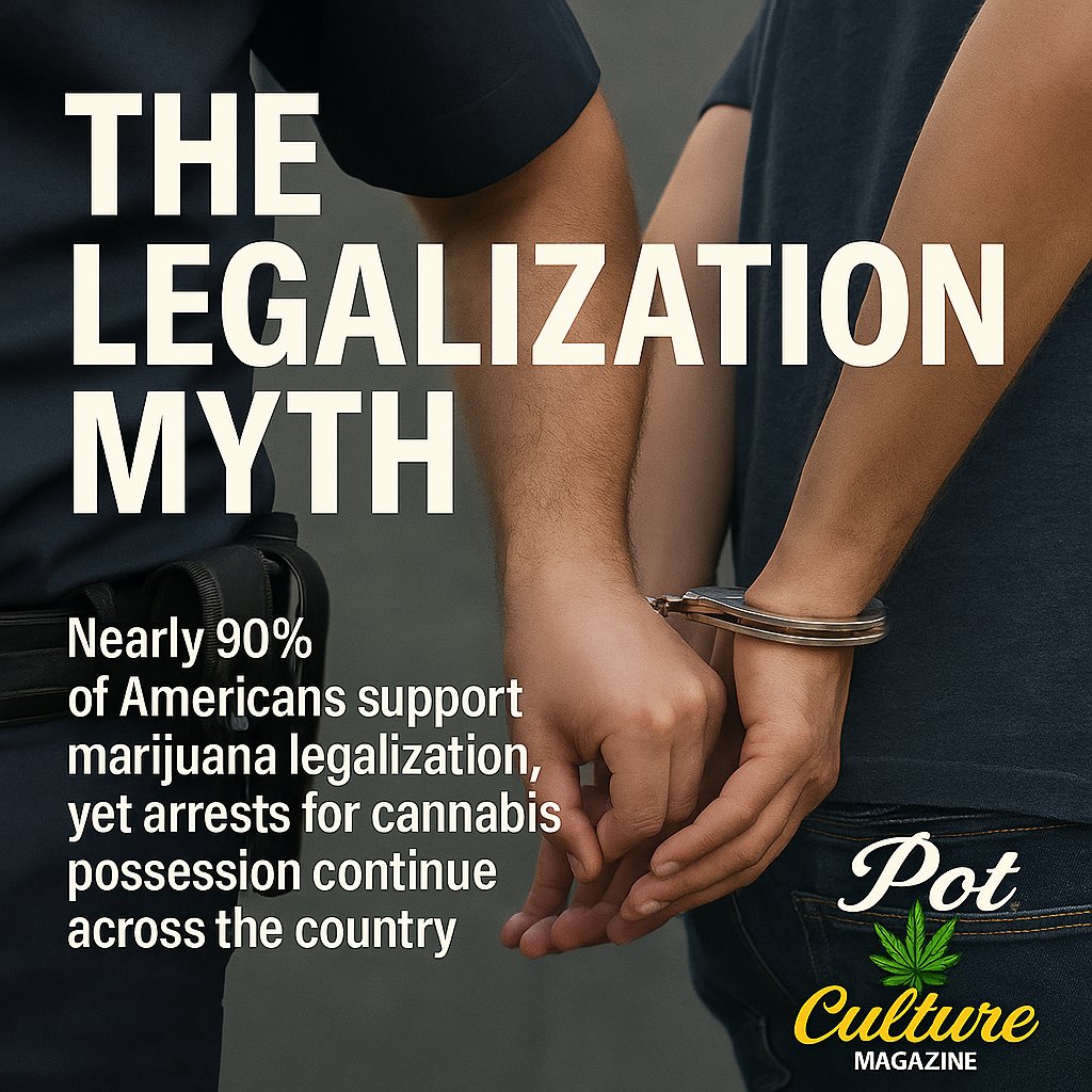 PotCultureMag's tweet image. The Legalization Myth. 87 percent support weed reform, but cops made 217,000 arrests last year. The numbers do not lie. The system does. 
wp.me/pflf86-2AF 
#PotCultureMagazine #420Community #CannabisCulture #Cannabis #Legalization #WeedLife #CannabisNews #Weed