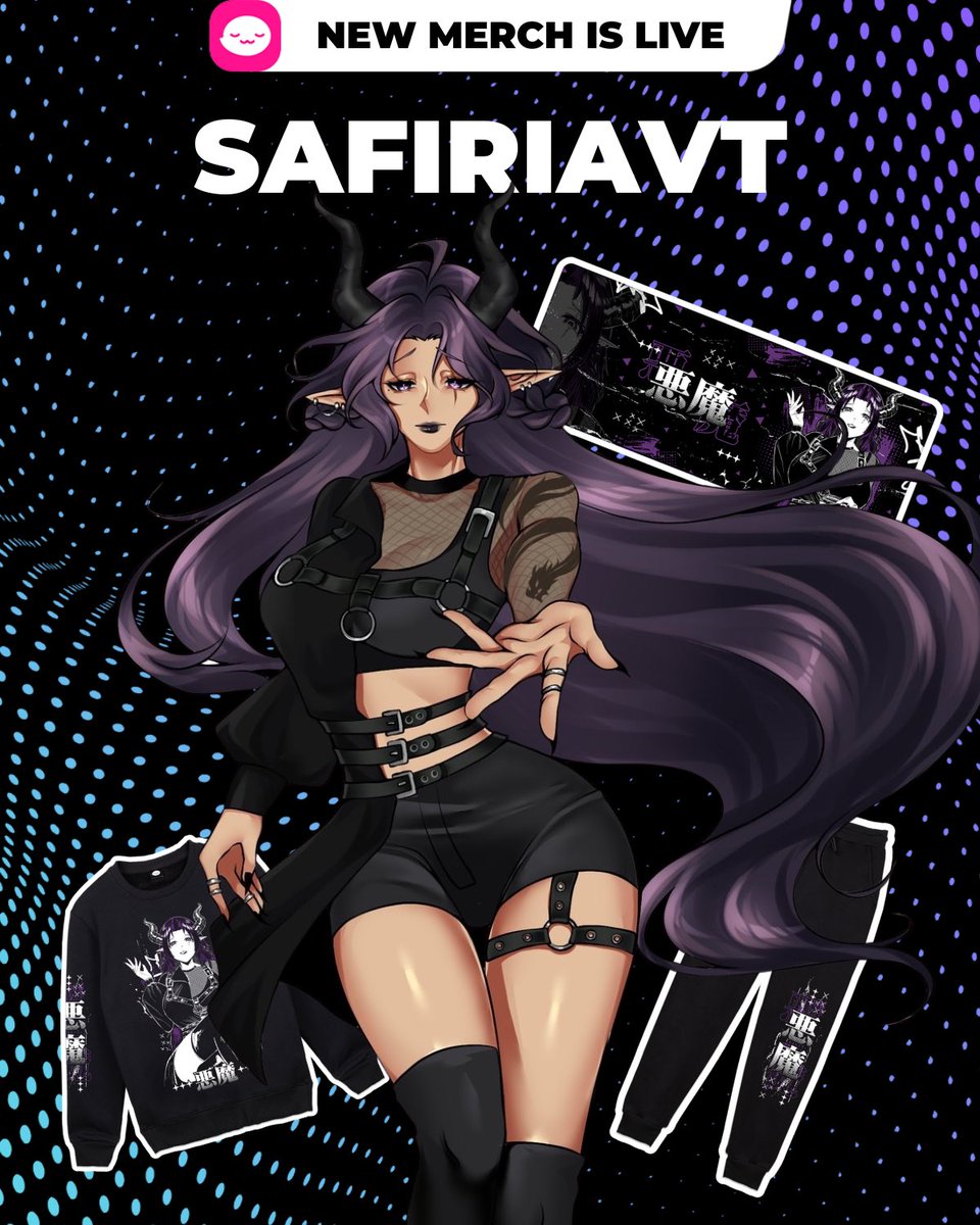 SafiriaVT's tweet image. [ANNOUNCEMENT] 🥳

I’ve been collaborating with @/shopuwumarket for some time now and am happy to announce my merch has just dropped! The link below leads to my merch page! 

Have at it 🖤✨

🔗 uwumarket.us/collections/sa…