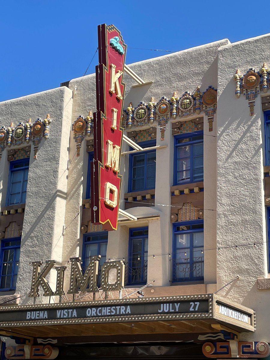 It’s finally time for the Buena Vista Orchestra to take the stage at the historic KiMo Theatre. Tonight, July 27 at 7:30 pm, join Lensic 360 for a performance by the legendary group. 

Doors open at 6:30 pm. ow.ly/kCoB50Wvvqj  
#KiMoTheatre #LoveTheKiMo