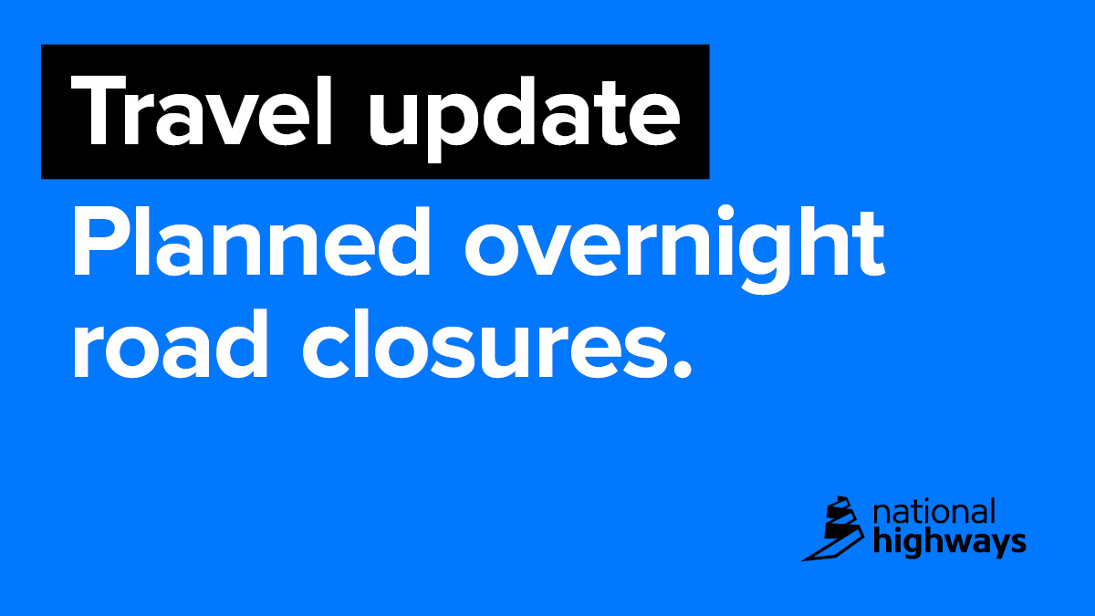 HighwaysSWEST's tweet image. Some planned closures in the region tonight:

Weekend closure  until Monday 06:00 
#A419 north #Turnpike to #SpineRoad
#A417 both ways #BurfordRoad to #AirBalloonRbt

All planned closures nationally here:
nationalhighways.co.uk/travel-updates…

#WeAreWorkingForYou