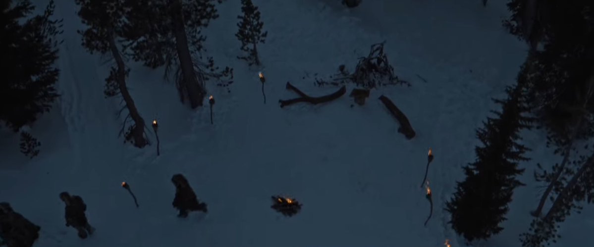 Yjcornplate's tweet image. This sequence in the pilot showed us 3 key locations. The location Mari was prepared/eaten, the plane crash, and the mountains where we later learn Nat called for help