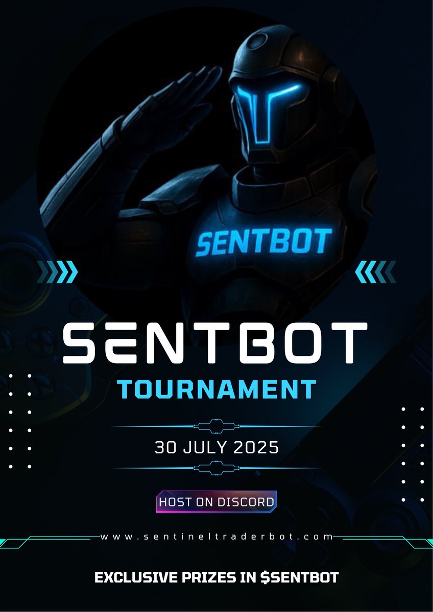 sentbottrader's tweet image. 🎮 Sentinel Tournament is coming!
Join us for an epic community event on 30th July at 19:00 UTC!
Play, compete, and win $SENTBOT rewards in our first Play-to-Earn style tournament.
💰 Prizes: SENTBOT for the winners!
⚡️ Fun games, community vibes, and pure engagement. 👇 Mark…